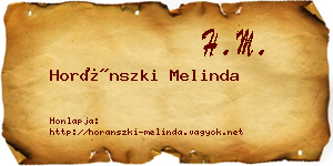 Horánszki Melinda névjegykártya